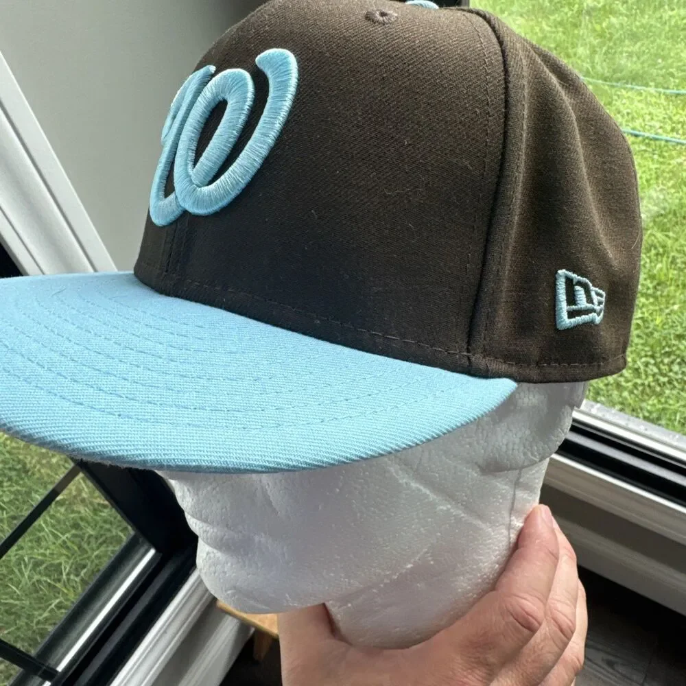 New Era 59Fifty Fitted Hat Cap 7 5/8 Washington Nationals 2019 All Star Brown